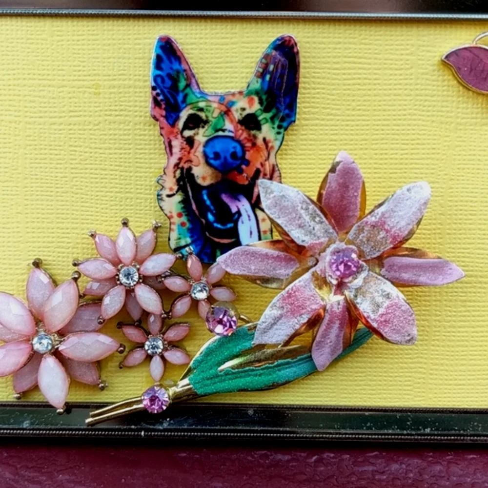 Handcrafted German Shepherd original art framed! - Picture 3 of 9